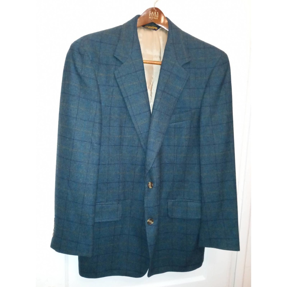 Vtg New Brooks Brothers Blue/Green Plaid 2 Button Sports Coat 40R
